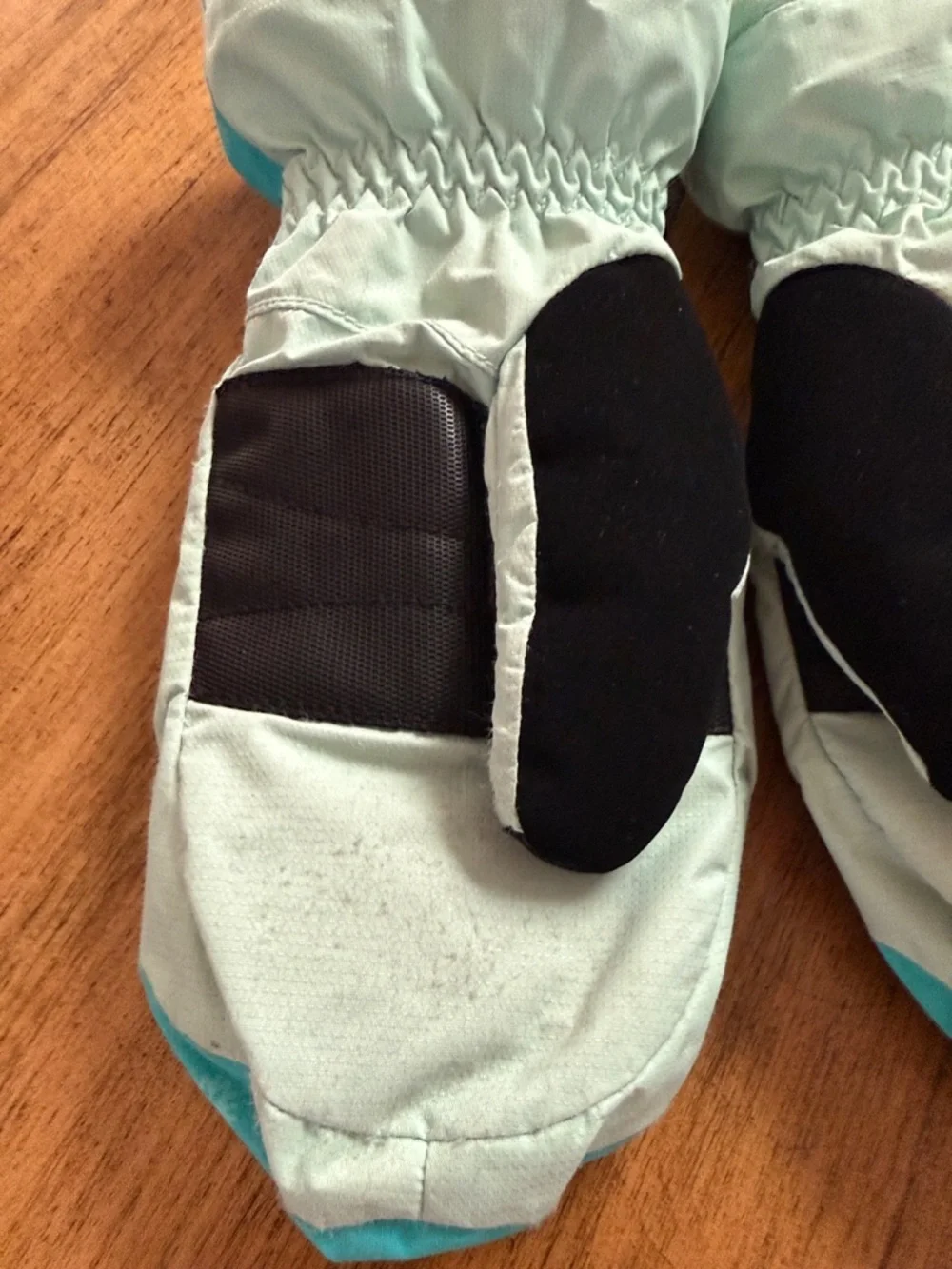 Columbia Kids Teal and Light Aqua Snowflake Mittens